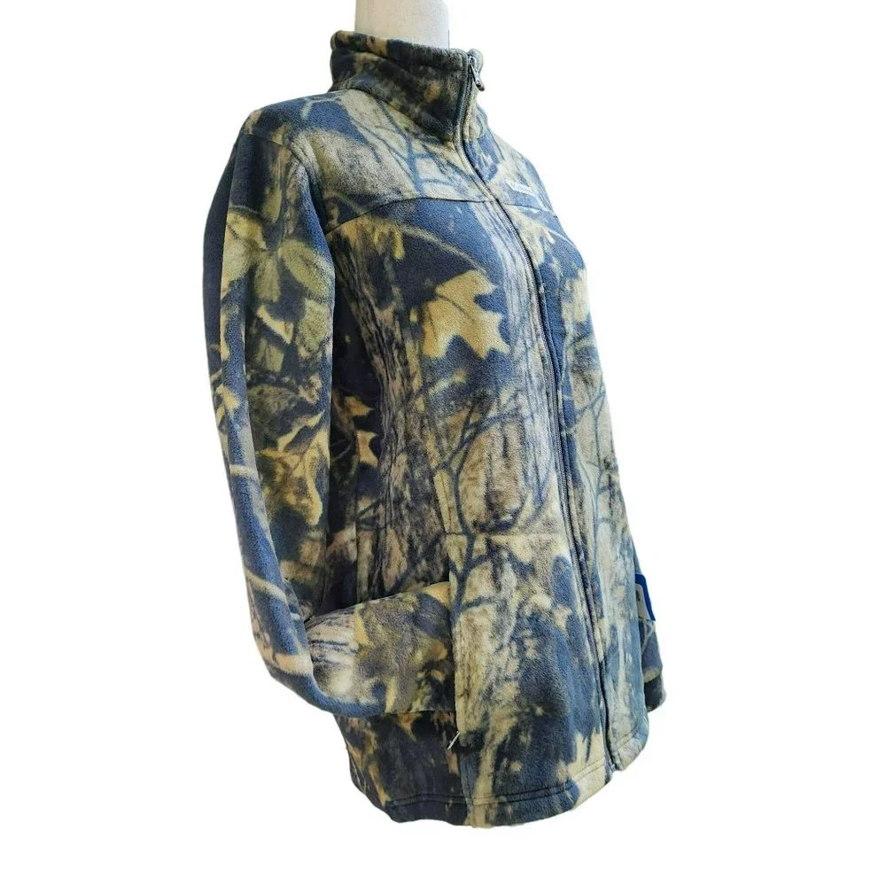 Columbia Boys Zing III Timberwolf Printed Fleece Jacket Size M‎
